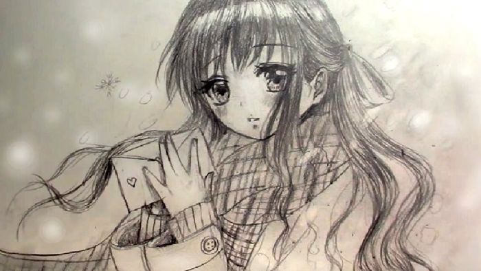 cách vẽ anime nữ đơn giản bằng bút chì 1