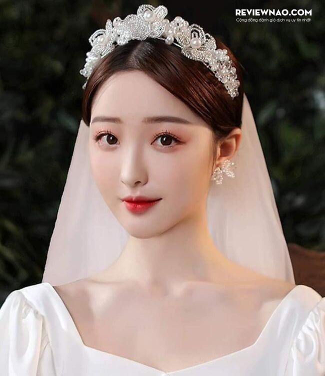 Kiểu tóc cô dâu Hàn Quốc đơn giản