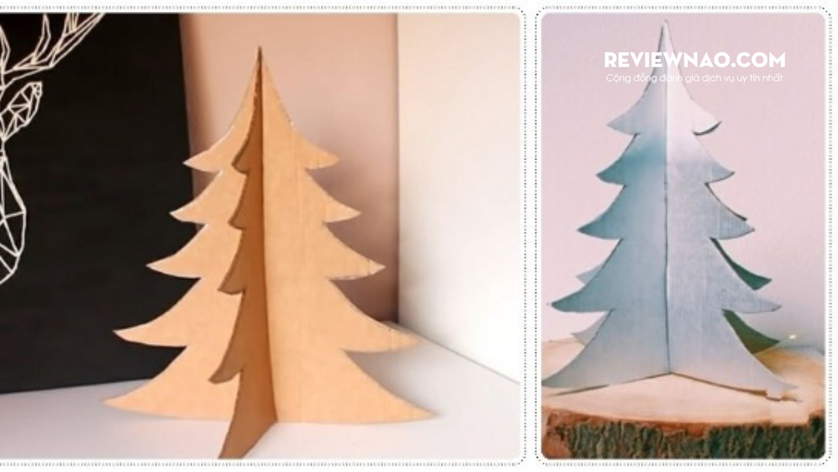 cách làm cây thông bằng giấy bìa cứng