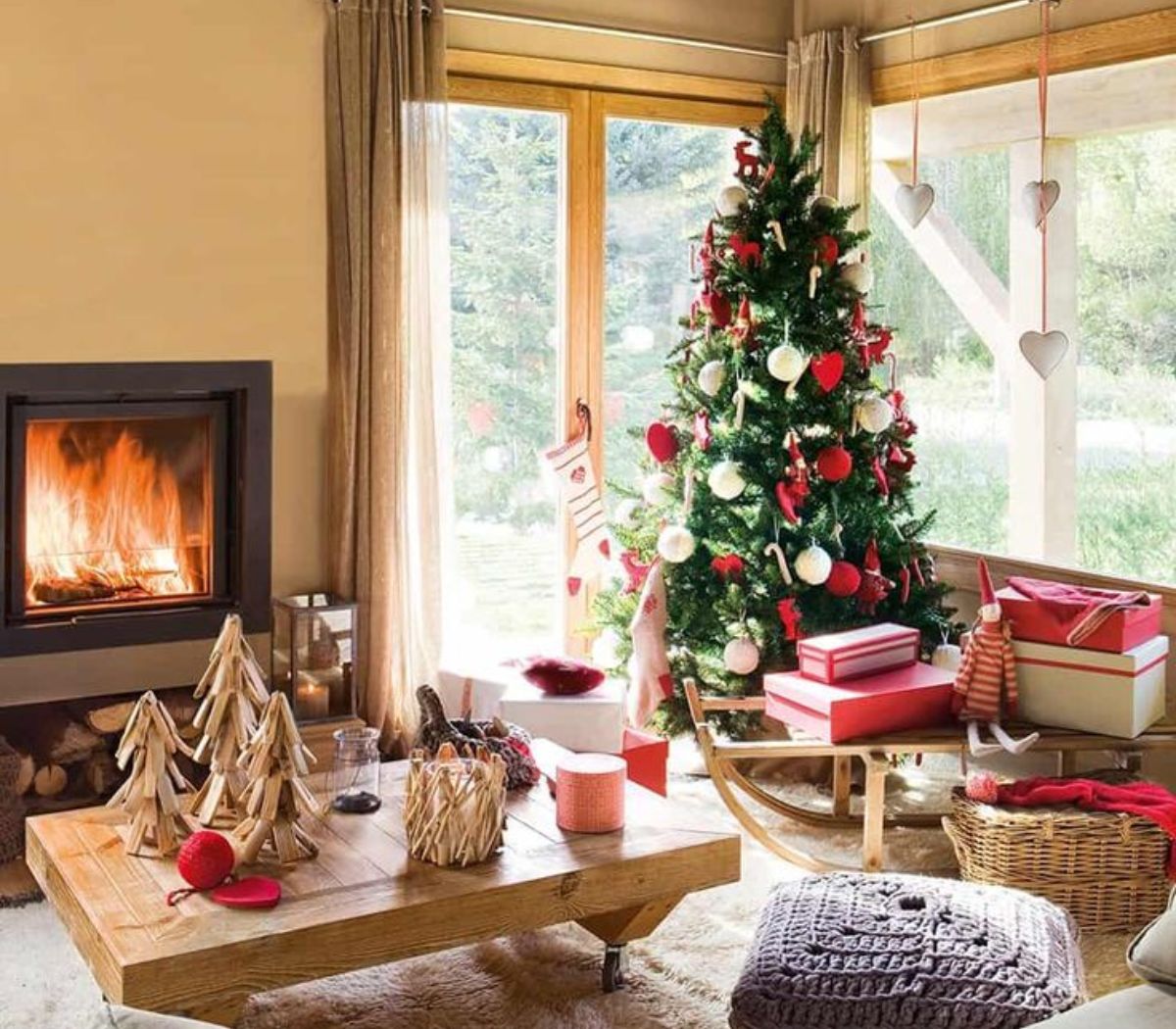 Trang trí phòng khách mùa Giáng Sinh