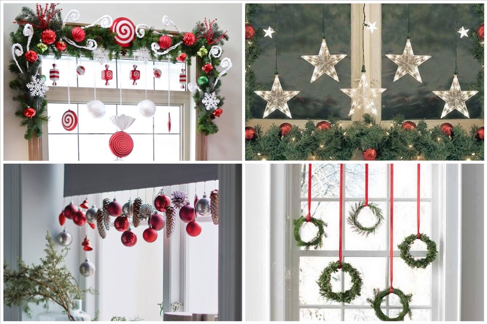 Sử dụng các món đồ nhỏ để trang trí Noel trước cửa nhà